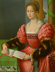 Portrét ženy s knihou hudby, c.1540-45